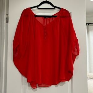 Ark & Co. Red sheer blouse. Size medium.